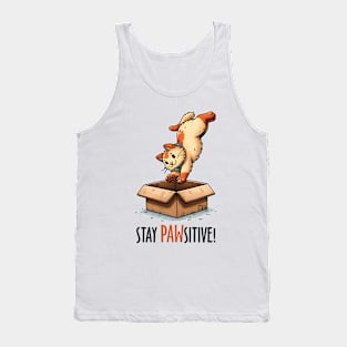 Stay Pawsitive Funny Cat Tank Top